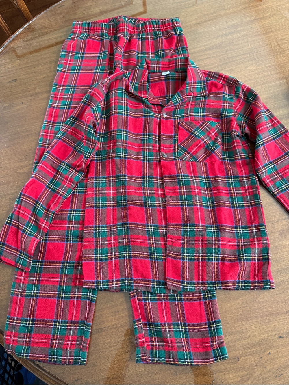 Old Navy Red and Green Plaid Kids Pajama Set